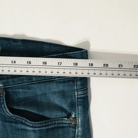 7 For All Mankind Slimmy Jeans Mens 38x32 Dark Wash Blue Denim - Picture 12 of 14